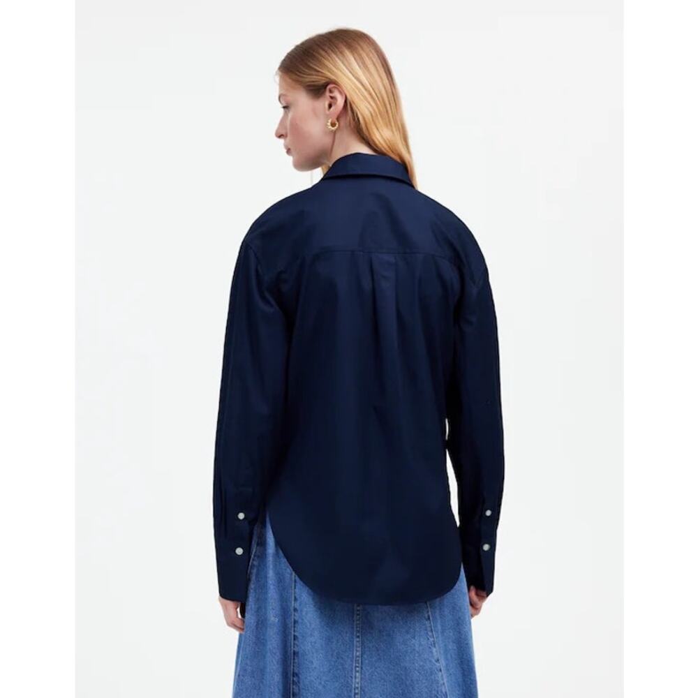 Madewell Relaxed Button-Up Shirt in Deep Cobalt Blue Size XXL - Picture 4 of 14